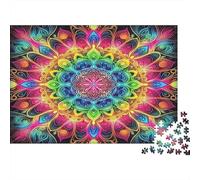 Mandala Flower 1000Pc for The Whole Family Vibrant Mandala Pattern for Women, Gifts for Men & Adults 38x26cm/1000pcs