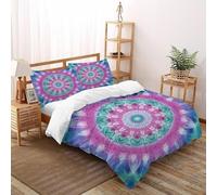 Mandala Fractal Funda Edredon 3 Piezas con Impresión En 3D Aesthetic ArtPattern con Funda Almohada Double（200x200cm） Microfibra Ropa De Cama para Adultos Y Niñas
