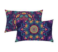 Mandala Fundas Cojines 40x60 Terciopelo Juego de 2, Lujosas Funda Cojin Colorful Súper Suaves y Cómodas, Funda de Almohada con Cremallera Oculta, Fácil Cuidado, Adecuado para Sofá, Cama, Silla S-379