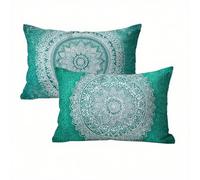 Mandala Fundas Cojines 45x70 Lino Juego de 2, Funda Cojin Azul, Cómodo y Transpirables Funda Almohada para Sala de Estar y Dormitorio Cojines Decorativos, Disponible para Todas Estaciones K2-72