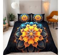 Mandala Fundas Nordicas Cama 150 Mandala, Una Flor Exótica Bohemia Ropa De Cama para Adultos con Cremallera Fundas Nordicas de Microfibra (220x240cm) + 2 Fundas de Almohada 50x75cm