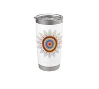 Mandala Geometría Sagrada Prana Arte Yoga Mantra Om Bueno Vaso térmico de acero inoxidable de doble pared