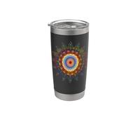 Mandala Geometría Sagrada Prana Arte Yoga Mantra Om Bueno Vaso térmico de acero inoxidable de doble pared