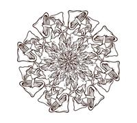 Mandala geométrica de hongo del país de las maravillas con adorno Calcomanías de pared de PVC 67.2x67.2cm Se puede modificar y añadir información Café