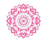mandala geométrico mandalas adorno boho Calcomanías de letras 54.6x54.6cm Pegatinas para vidrio Rosa