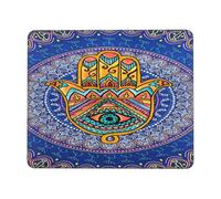 Mandala Griego del Ojo Turco Y La Mano De Hamsa. Alfombrilla Raton Base De Goma Alfombrillas De Mouse Pequeña Alfombrilla para Ratón para Hogar Oficina Computadora 25X30Cm