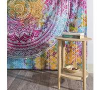 Mandala hippie Bohemian Maditation - Tapiz de pared grande con diseño de mandala, diseño de la reina india, diseño psicodélico y popular, 134 x 203 cm