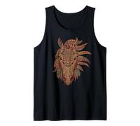 Mandala intrincado Floral de Plumas para Amantes de los Caballos Camiseta sin Mangas