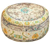 Mandala Life ART Cojín de Piso Bohemian Rug - Solo Funda Redonda 60x20 cm - Puf de decoración de habitación Artesanal de Lujo para meditación, Yoga y Boho Chic Funda de Almohada de Piso para Asientos