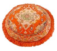 Mandala Life ART Funda de cojín de meditación - 60 cm con Flecos - Funda de cojín de Suelo de algodón Estampado Boho Chic Redondo