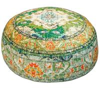 Mandala Life ART Funda de cojín de Piso Bohemian Rug - Redonda 60x20 cm - Puf de decoración de habitación Artesanal de Lujo para meditación, Yoga y Boho Chic Funda de Almohada de Piso para Asientos