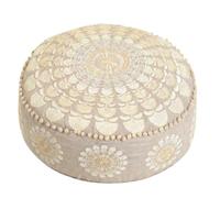 Mandala Life ART - Funda otomana para puf Bohemio, decoración de habitación Artesanal de Lujo para meditación, Yoga y Zona de Asiento Boho Chic, Taburete, Funda de Almohada para Suelo