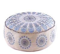 Mandala Life ART - Funda otomana para puf Bohemio, decoración de habitación Artesanal de Lujo para meditación, Yoga y Zona de Asiento Boho Chic, Taburete, Funda de Almohada para Suelo