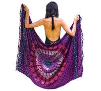Mandala Life ART Pareo de Playa Para Mujer Boho Bikini Cover Up Cubierta Envolvente Falda Sarong Chal Vestido Piscina Vacaciones De BañadorTraje De Baño Tapiz Bohemio Colgar en la Pared 180x115cm
