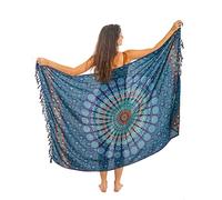 Mandala Life ART Pareo de Playa Para Mujer Boho Bikini Cover Up Cubierta Envolvente Falda Sarong Chal Vestido Piscina Vacaciones De BañadorTraje De Baño Tapiz Bohemio Colgar en la Pared 180x115cm