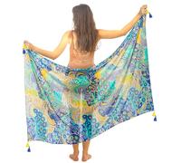 Mandala Life ART Pareo de Playa para Mujer - Envoltura de Pareo de algodón - Cubrir Bikini - Tela Decorativa