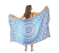 Mandala Life ART Pareo de playa para mujer - Envoltura de pareo de algodón - Cubrir bikini - Tela decorativa