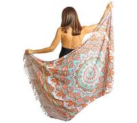 Mandala Life ART Pareo de playa para mujer - Envoltura de pareo de algodón - Cubrir bikini - Tela decorativa