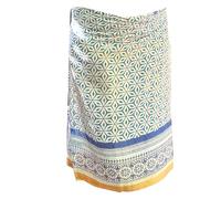 Mandala Life ART Pareo de playa para mujer estampado a mano - Sarong indio con borde dorado - Algodón suav - Tela decorativa - Envoltura Cubrir bikini