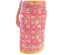 Mandala Life ART Pareo de playa para mujer estampado a mano - Sarong indio con borde dorado - Algodón suav - Tela decorativa - Envoltura Cubrir bikini