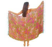 Mandala Life ART Pareo Sarong de Playa Algodón Mujer Boho Bikini Cover Up Cubierta Envolvente Falda Chal Vestido Piscina Vacaciones De BañadorTraje De Baño 180x115cm
