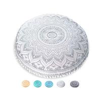 Mandala Life ART Yoga Decor - Funda de cojín de Suelo (algodón orgánico)