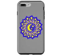 Mandala Luna Estrellas Azul Amarillo Yoga Diseño Hindú Budista Carcasa para iPhone 7 Plus/8 Plus