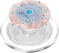 Mandala mística con Estampado Bohemio, Rosa Estrellado, Rosa Estrellado, Rubor Zen PopSockets PopGrip para MagSafe