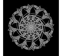 Mandala navideño con gorro de Papá Noel, bebida caliente y adornos navideños. Calcomanías de grabado 67.2x67.2cm No se cae Blanco