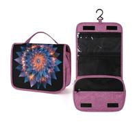 Mandala of Geometric Shards - Neceser de viaje para mujer, organizador de maquillaje colgante con gancho para champú