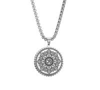 Mandala Om Aum Ohm Hombres Collar Sánscrito Símbolo Om Aum Ohm Amuleto Espiritual India Lotus Mandala Yoga Colgante Joyería Religiosa Hombres