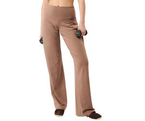 MANDALA Pantalones de yoga de pernera ancha para mujer marrón claro | S