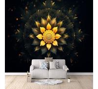 Mandala Papel Pintado Salón Dormitorio 150×105cm Flores Exóticas Bohemias Fotomurales Pared Tejido No Tejido Decorativos Murales Fotográfico Moderno Decoración de Paredes