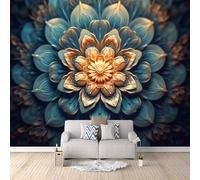 Mandala Papel Pintado Salón Dormitorio 150×105cm Flores Exóticas De Datura Fotomurales Pared Tejido No Tejido Decorativos Murales Fotográfico Moderno Decoración de Paredes