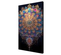 Mandala Pintar por Numeros Adultos, Flor Pintura por Numeros Kit, Easy Paint by Numbers Adult Niños, con 3 Pinceles y Pigmento Acrílico, DIY Manualidades Home Decor Regalo 100x200 cm, con Marco, d590k