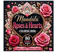 Mandala Roses & Hearts Coloring Book: Stress Relief and Mindfulness Coloring Pages for Adults and Teens