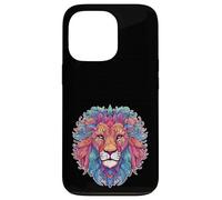 Mandala Style Lions Face Lion Head Animal Envejecido Carcasa para iPhone 13 Pro