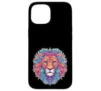 Mandala Style Lions Face Lion Head Animal Envejecido Carcasa para iPhone 15