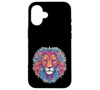 Mandala Style Lions Face Lion Head Animal Envejecido Carcasa para iPhone 16
