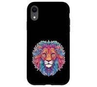 Mandala Style Lions Face Lion Head Animal Envejecido Carcasa para iPhone XR