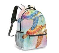 Mandala Turtle Starry Sky Mochila de 16 pulgadas Rainbow Gradient Galaxy Dreamscape 360 Print Estética Fantasía Celestial Mochila, 07, L, Casual