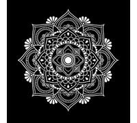 Mandala Zen Lotus Mandala Yoga Estilo Bohemio Calcomanías de letras 72x73.2cm Decoración de tiendas Blanco