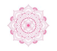 Mandala Zen Lotus Mandala Yoga Estilo Bohemio Decoración de vinilo para pared 72x73.2cm No daña la superficie de la pared Rosa