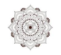 Mandala Zen Lotus Mandala Yoga Estilo Bohemio Decoración de vinilo para pared 72x73.2cm Personalización personalizada Café