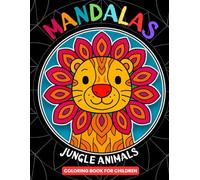 Mandalas de Animales de la Jungla: Libro para colorear con mandalas fáciles y fondo negro