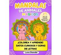 Mandalas de Animales Mágicos para Niños: Libro para colorear con 40 mandalas, sopas de letras y datos curiosos: Incluye actividades educativas y una canción divertida. Ideal para niños de 5 a 10 años.