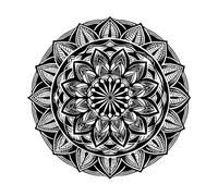 mandalas en era Calcomanías de tallado fino 67.2x67.4cm Personalización personalizada Negro