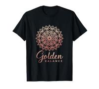 Mandalas florales equilibrio dorado oro rosa Lotus Art Camiseta