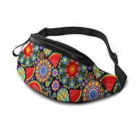 Mandalas Flores y Frutas Riñonera Informal Riñonera Ajustable Ligera Riñonera Deportiva Riñonera para Deportes Correr Senderismo Ciclismo Caminar