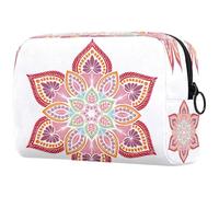 Mandalas - Neceser con forma de flor para mujer, neceser de viaje, bolsa organizadora grande con cremallera, multicolor, 18.5x7.5x13cm/7.3x3x5.1in, Neceser